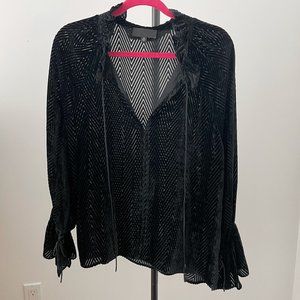 Nili Lotan Women’s Black Velvet Long Sleeve Blouse (NWOT)